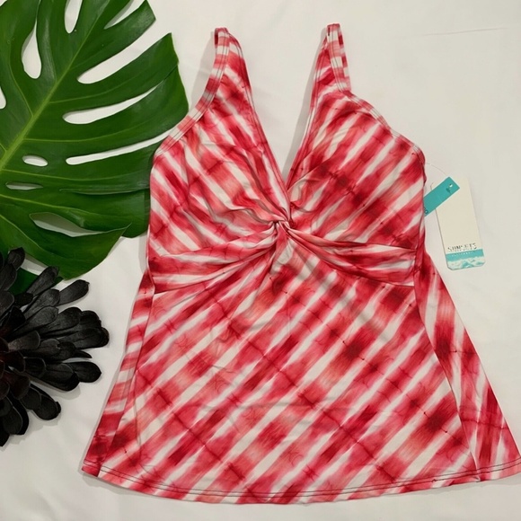 NWT$134 Sunsets [ 34E/ 32F/ 30G ] Forever Tankini & Wild Thing Bikini Bottom SET - Picture 3 of 12